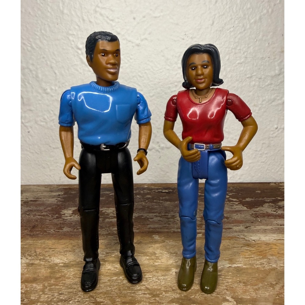 Vintage Laura Ashley Room by Room Dollhouse Figures African American Mom & Dad